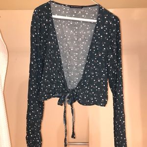 Brandy Melville long sleeve wrap shirt